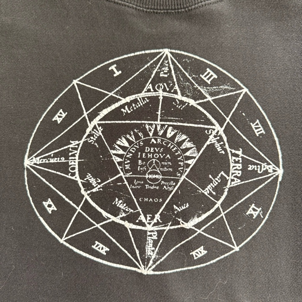Black Graphic Cropped Sweatshirt Three Layer - Picture 2 of 7